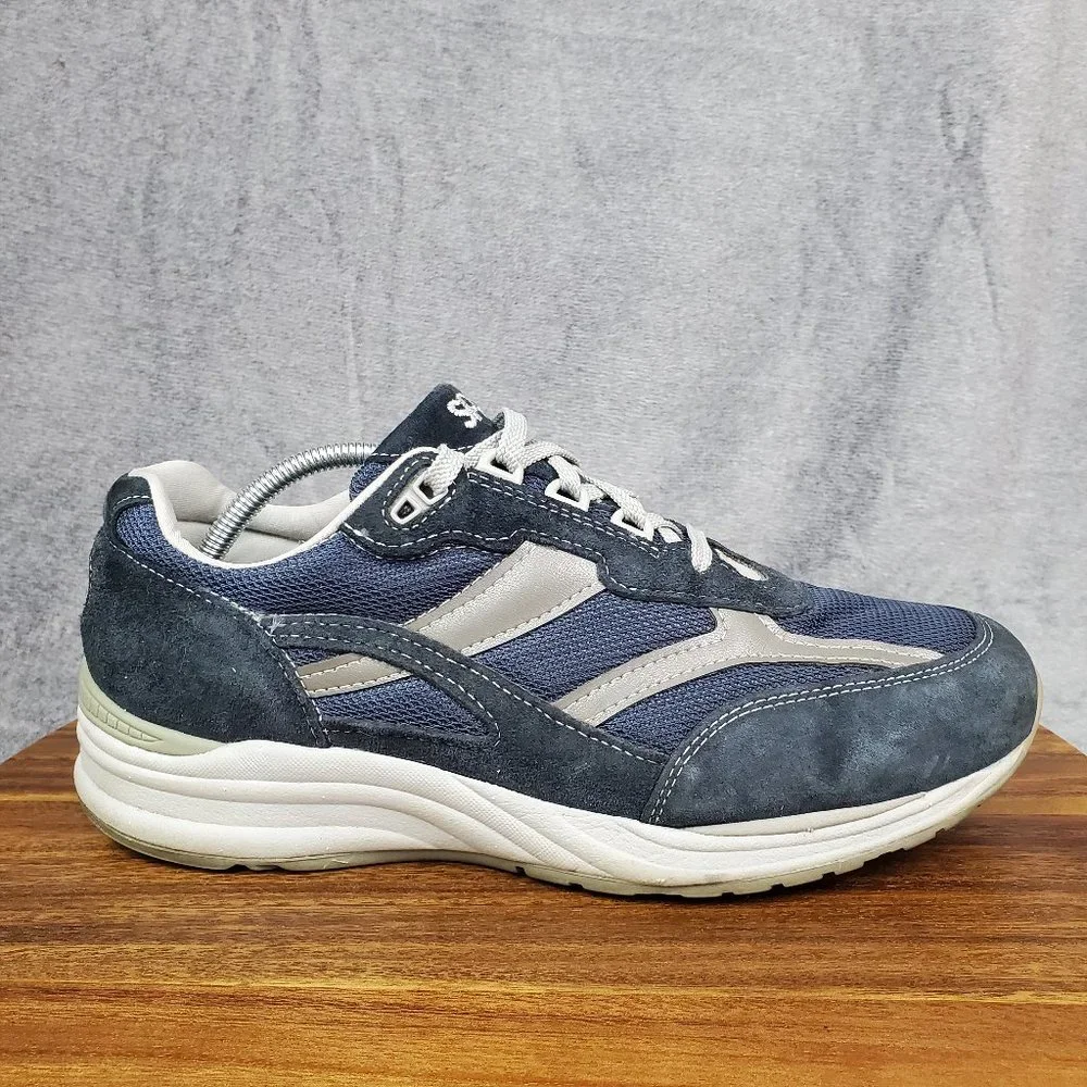 SAS Journey Mesh Walking Shoes Men's 11 Blue Suede Low Top Comfort NO INSOLES